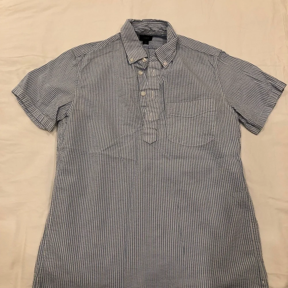 J. Crew Stripped Short Sleeve Button Down